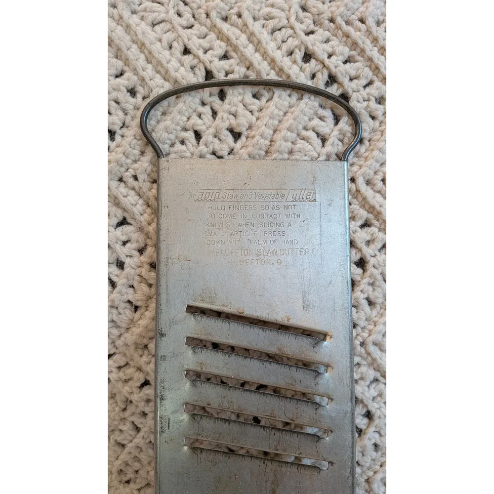 Vintage Rapid Slaw Vegetable Cutter Bluffton Slaw Cutter Co Metal Grater Slicer